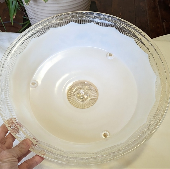 1930s Heavy Glass 3-Hole Light Cover - Picture 3 of 10